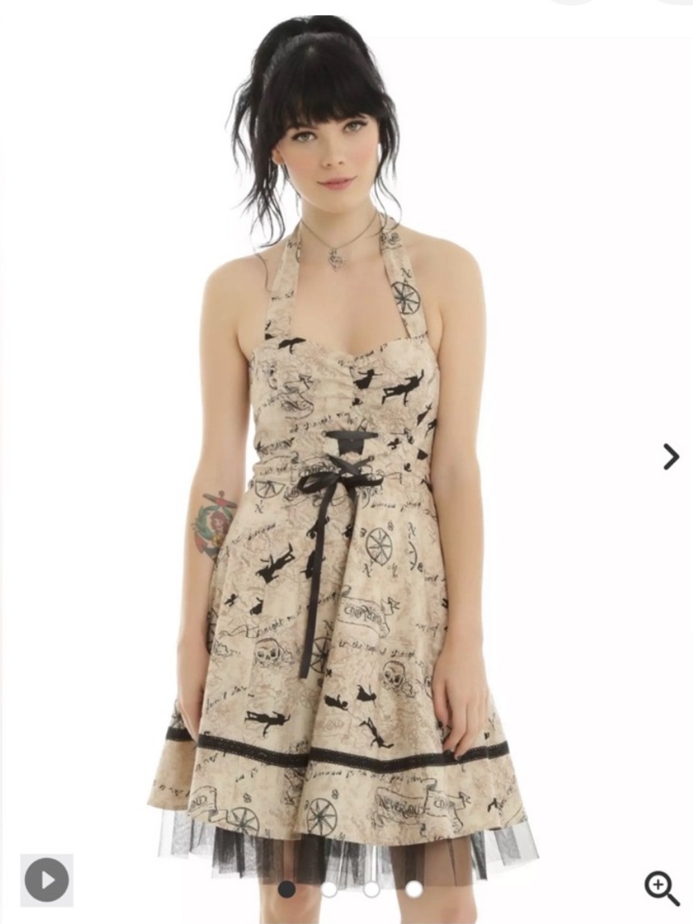 Disney Peter Pan Halter Dress with Black Accents - Picture 5 of 8